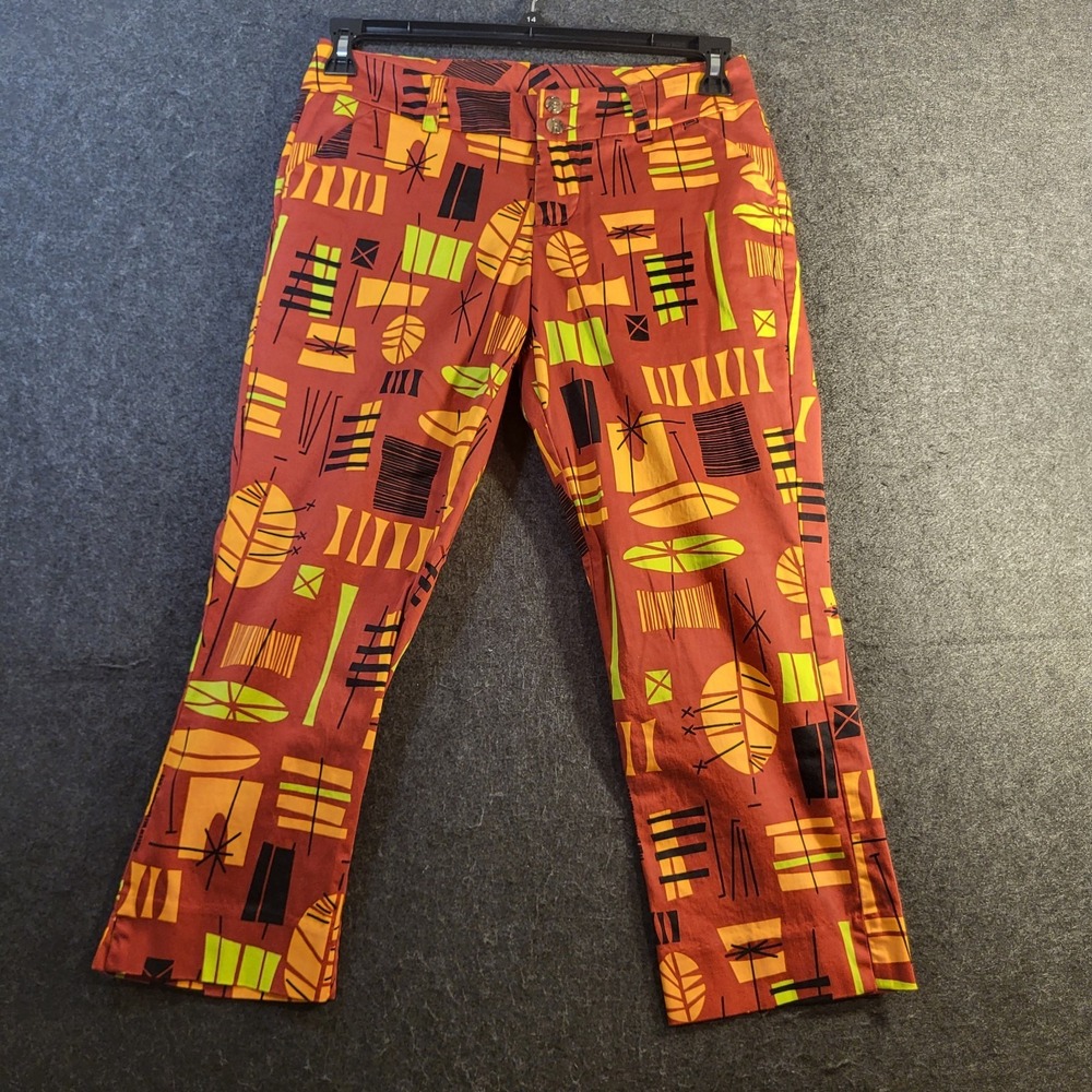Loudmouth Ladies Golf Pants Abstract  Rust Women's 4 Groovy Print